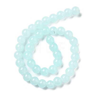 Imitation Jade Glass Round Beads Strands GLAA-A016-01C-1