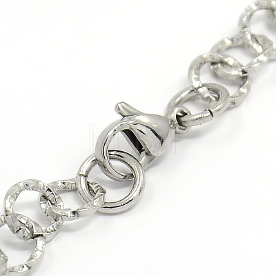 Fashionable 304 Stainless Steel Twisted GrainCable Chain Bracelets STAS-A028-B084P-1