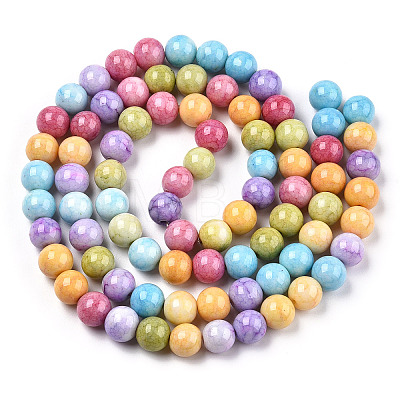 Opaque Crackle Glass Round Beads Strands GLAA-T031-10mm-01D-1