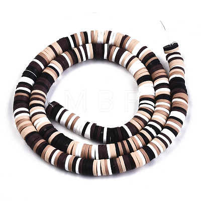 Handmade Polymer Clay Beads Strands CLAY-R089-6mm-090-1
