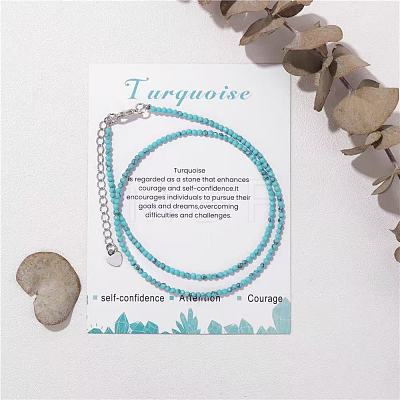 2MM Synthetic Gemstone Faceted Round Beaded Necklaces for Women NC9294-5-1
