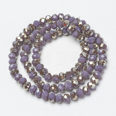 Electroplate Opaque Solid Color Glass Beads Strands EGLA-A034-P4mm-K04-1