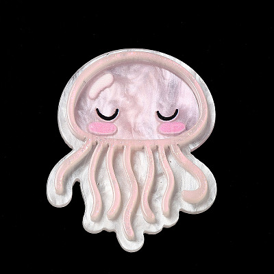Ocean Theme Jellyfish Acrylic Alligator Hair Clips OHAR-A009-01G-1