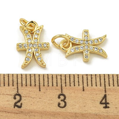 Rack Plating Brass Micro Pave Cubic Zirconia Pendants KK-K386-02K-G-1