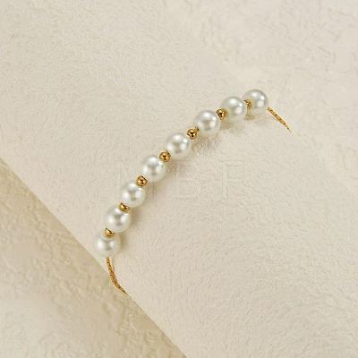 Round Imitation Pearl Beaded Bracelets LN2093-1
