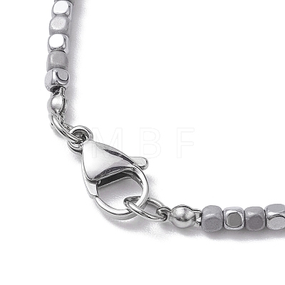 Non-magnetic Synthetic Hematite & Glass Beaded Necklaces NJEW-JN04811-1