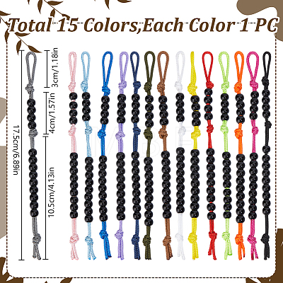 15Pcs Acrylic Pace Counter Beads for Land Navigation HJEW-DR00085-1