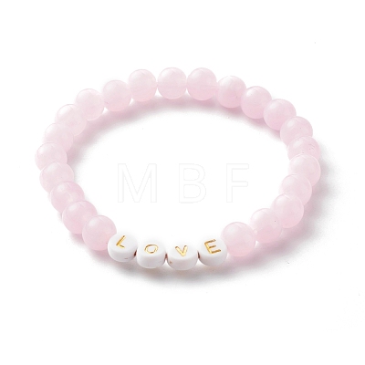 Round Imitation Gemstone & Plating Beads Stretch Bracelet Sets BJEW-JB06409-01-1