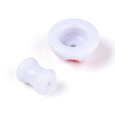 2Pcs Opaque Acrylic Enamel Beads MACR-N018-15A-1