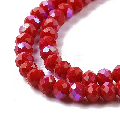 Electroplate Opaque Solid Color Glass Beads Strands EGLA-A034-P8mm-L04-1