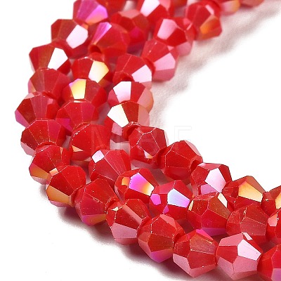 Opaque Solid Color Electroplate Glass Beads Strands EGLA-A039-P4mm-B02-1