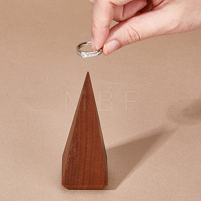Walnut Wooden Ring Storage Rack Display Stands ODIS-WH0099-51B-1