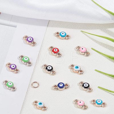  160Pcs 8 Colors CCB Enamel Links Connectors KY-NB0001-28-1