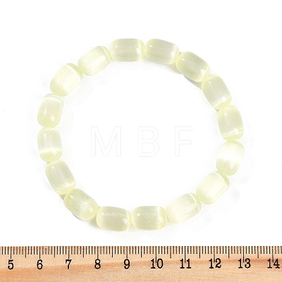 Dyed Natural Selenite Column Beaded Stretch Bracelets for Women BJEW-I312-05C-1