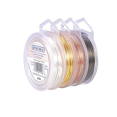 4 Colors Round Copper Wire for Jewelry Making CWIR-BC0002-02-1