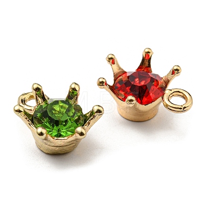 Golden Plated Alloy Crown Charms ALRI-L050-01M-1