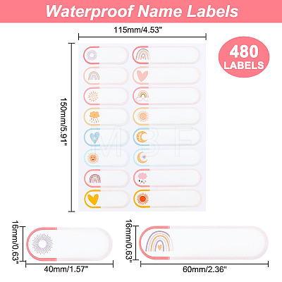 PP Plastic Cartoon Name Tag Waterproof Blank Stickers DIY-WH0386-98A-1