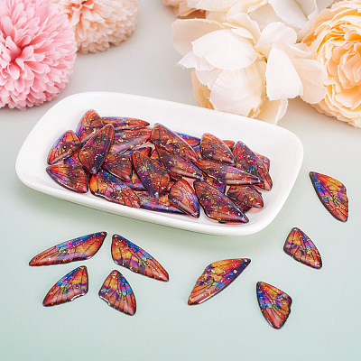 Transparent Resin Wing Pendants Set RESI-TAC0021-01D-1