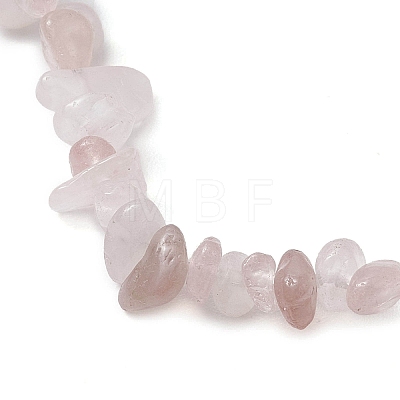 Natural Rose Quartz Anklets AJEW-AN00592-07-1