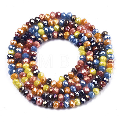 Electroplate Glass Beads Strands X-EGLA-S192-001A-B04-1