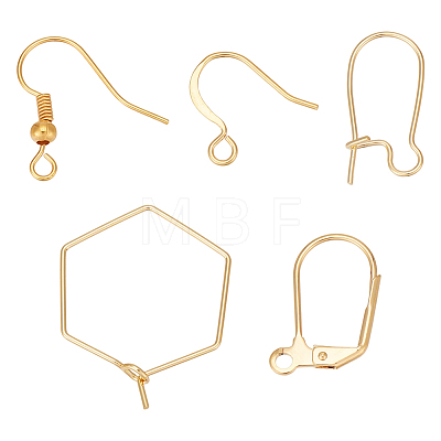 Brass Earring Hooks & Leverback Earring Findings KK-ME0002-48-1