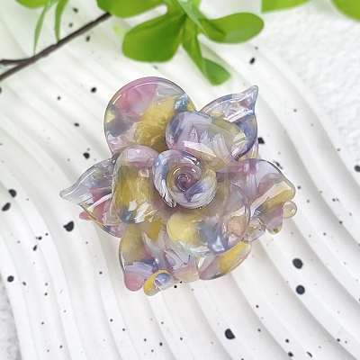 Flower Cellulose Acetate(Resin) Claw Hair Clips PW-WG10B0C-07-1