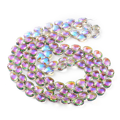 Electroplate Triangle Glass Beads Strands EGLA-A036-11A-FR01-1