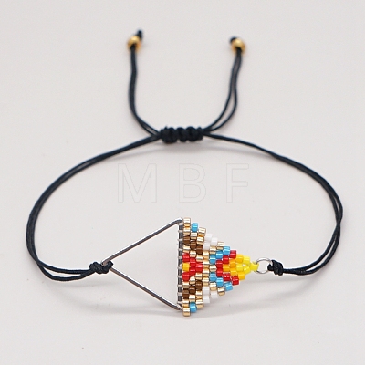 Rhombus Loom Pattern MIYUKI Seed Beads Bracelets for Women BJEW-C011-36B-1