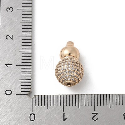 Brass Silver Micro Pave Clear Cubic Zirconia Screw Clasps KK-U052-40G-1