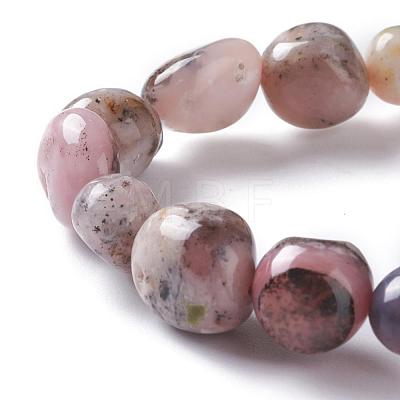 Natural Pink Opal Bead Stretch Bracelets BJEW-K213-46-1