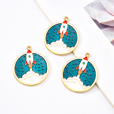 Eco-Friendly Alloy Enamel Pendants X-ENAM-Q437-016-NR-1