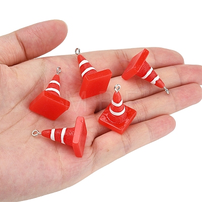 10Pcs Resin Iron Pendants RESI-FS0002-06-1