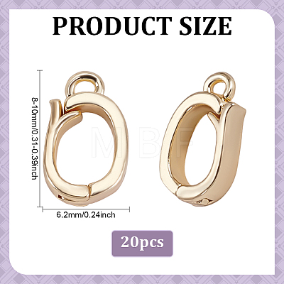 20Pcs Brass Fold Over Clasps KK-ME0004-12G-1