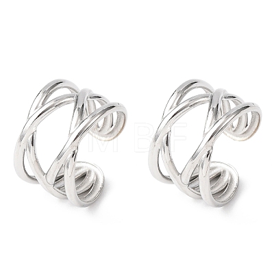 304 Stainless Steel C-Shaped Cuff Earrings EJEW-K268-86P-1