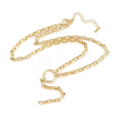 Brass Box Chain Y Lariat Necklaces NJEW-H087-05G-1