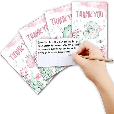 SUPERDANT Rectangle with Marine Life Pattern Thank You Theme Cards DIY-SD0001-06-1