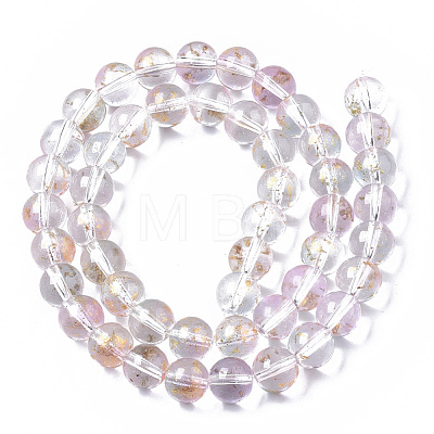 Transparent Spray Painted Glass Bead Strands GLAA-N035-03C-B07-1