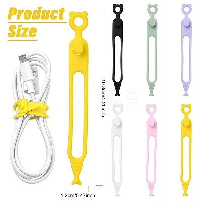 12Pcs Silicone Flexible Cord Organizer FIND-FS0005-33F-1