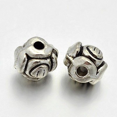 Tibetan Style Alloy Flower Rose Spacer Beads X-PALLOY-E381-09AS-NR-1