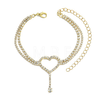 Heart Alloy Rhinestone Tennis Anklets WG42756-02-1