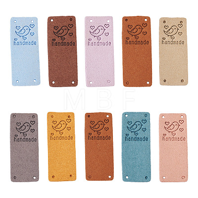 54Pcs 9 Colors Microfiber Leather Labels DIY-BY0001-13-1