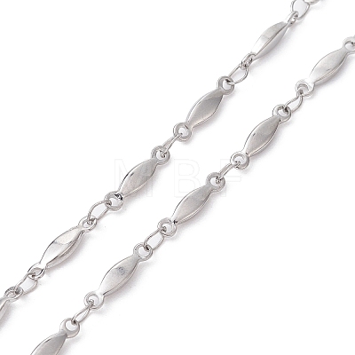 Non-Tarnish 304 Stainless Steel Faceted Bar Link Chain Necklace Makings AJEW-JB01185-01-1