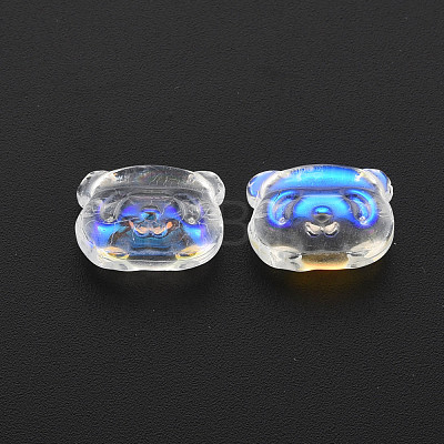 Electroplate Transparent Glass Beads GLAA-T022-03-B01-1