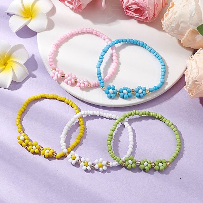 Glass Seed Stretch Bracelets BJEW-JB110103-1