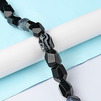 Natural Black Agate Beads Strands G-F743-04C-1