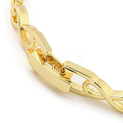 Brass Micro Pave Clear Cubic Zirconia Infinity Link Chain Bracelets for Women BJEW-R315-01F-G-1