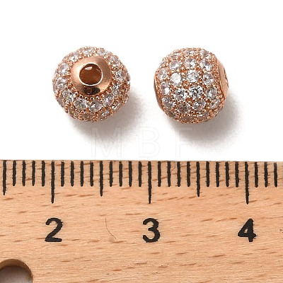 925 Sterling Silver Micro Pave Cubic Zirconia Beads STER-H110-24B-01RG-1