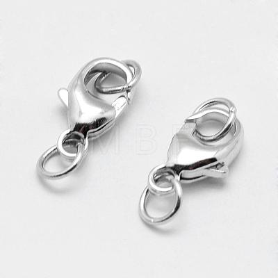 925 Sterling Silver Lobster Claw Clasps STER-G019-06-12mm-1