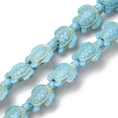Synthetic Turquoise Dyed Beads Strands G-B184-D02-02-1