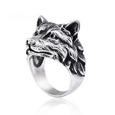 Wolf Zinc Alloy Finger Rings for Men PW-WG8046D-02-1